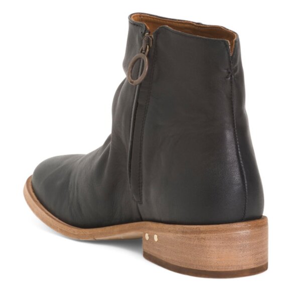 NEW BEEK Saddle Quail Leather Zip Up Ankle Booties for women in black 1025 9m5 - Picture 7 of 8